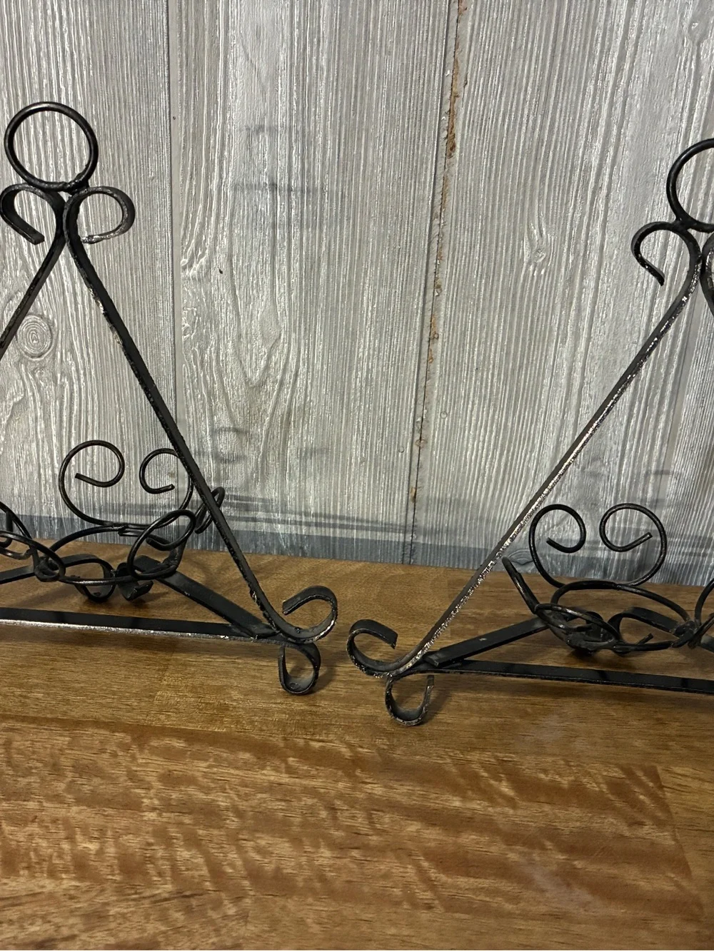 Black Decorative Iron Wall candle Hangers - Pair 9”x9”